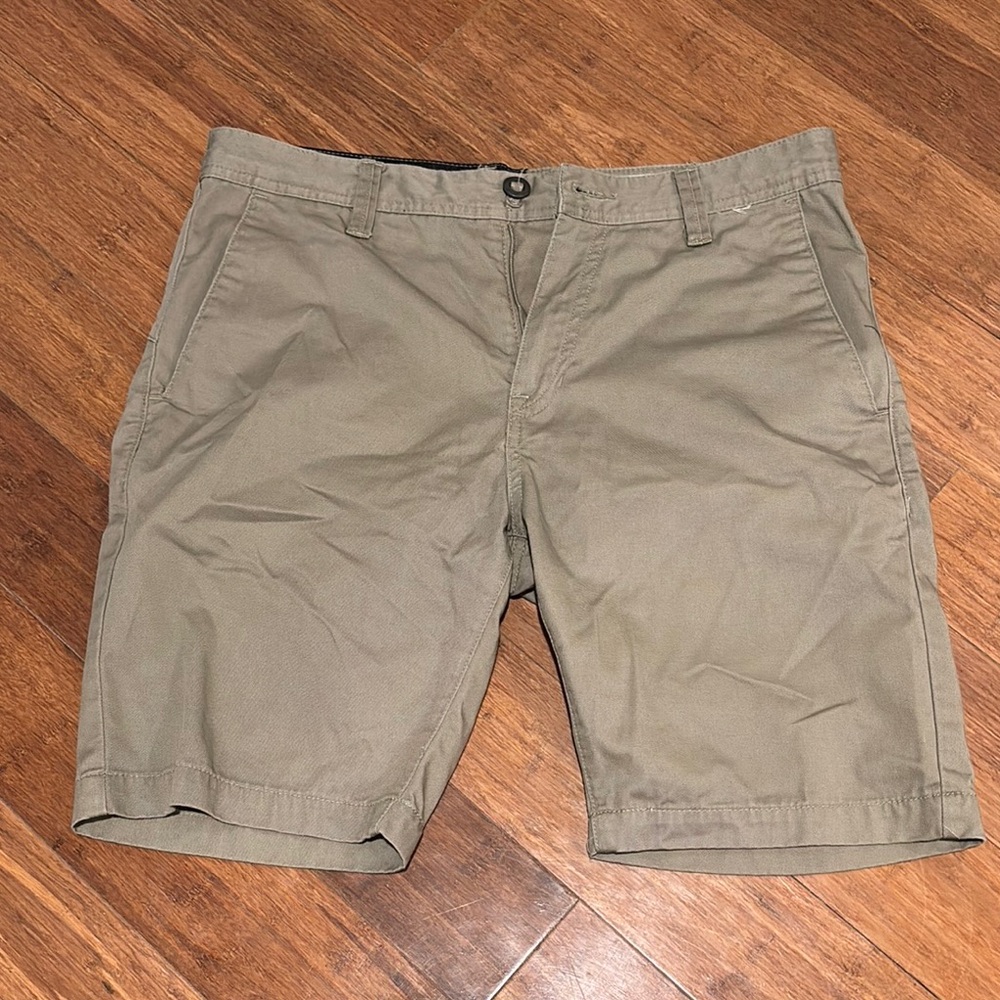 Volcom Tan Flat Front Shorts Casual Style